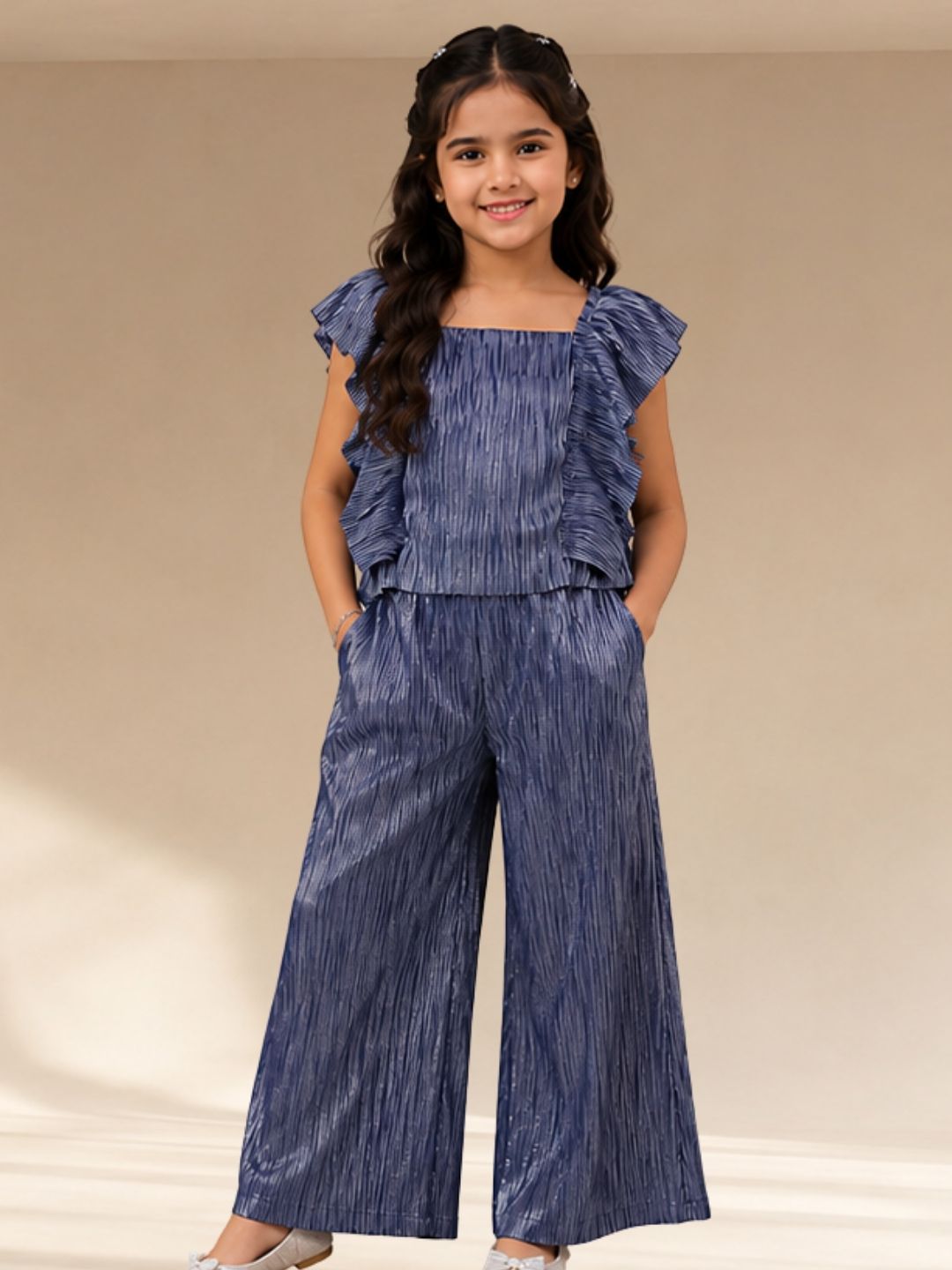 Girls Stylish Party Top With Pant Set