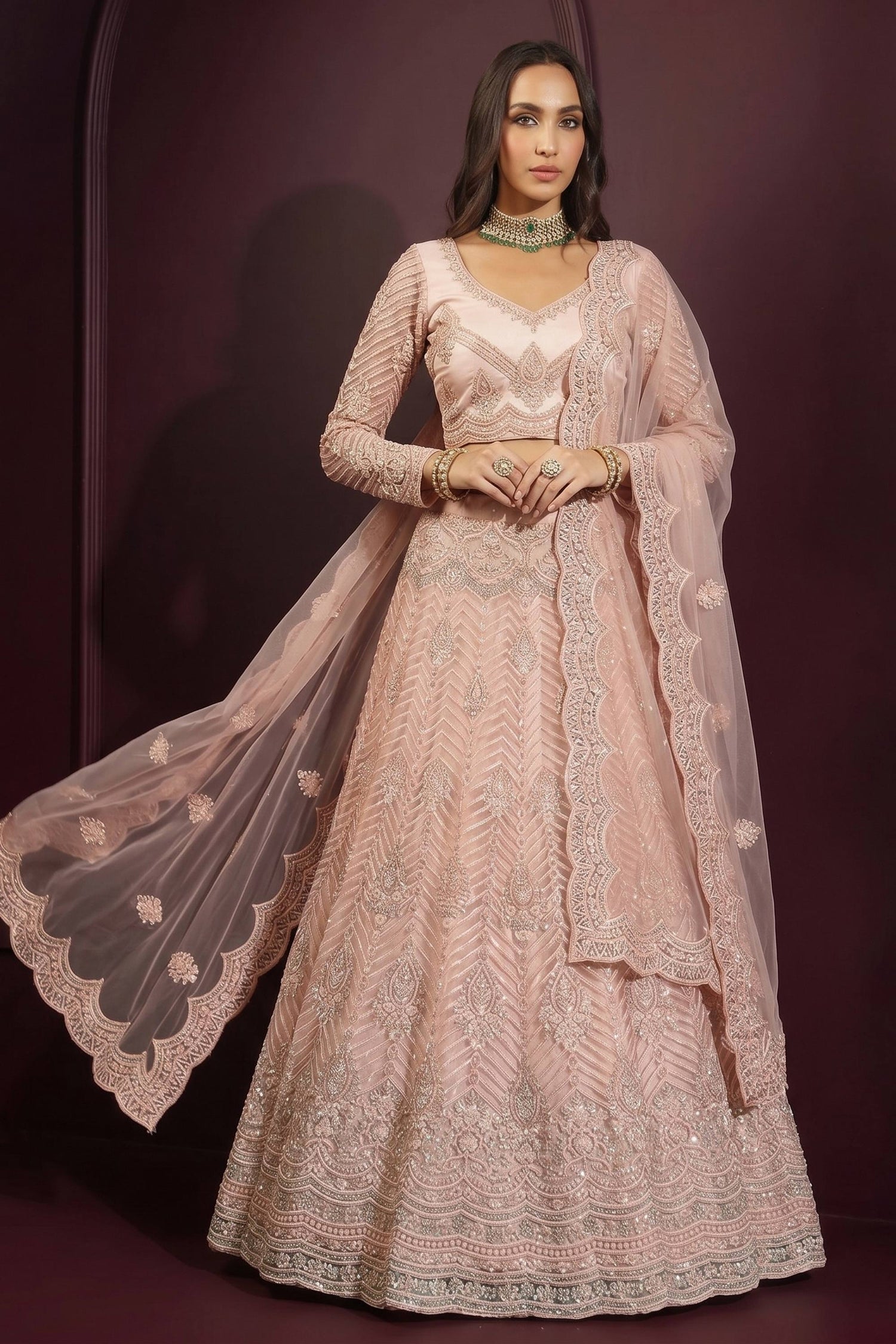Peach Designer Lehenga Choli