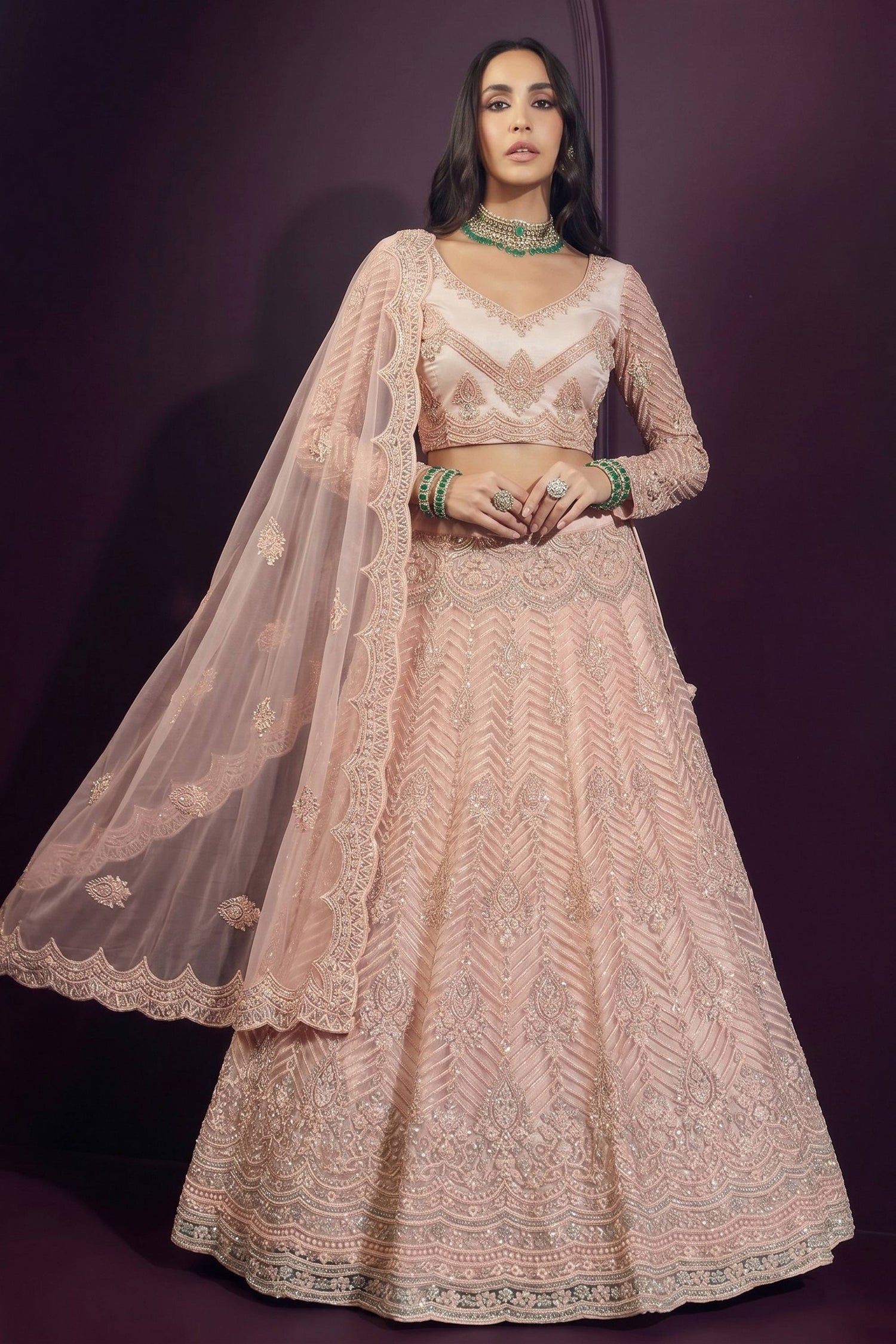 Peach Designer Lehenga Choli