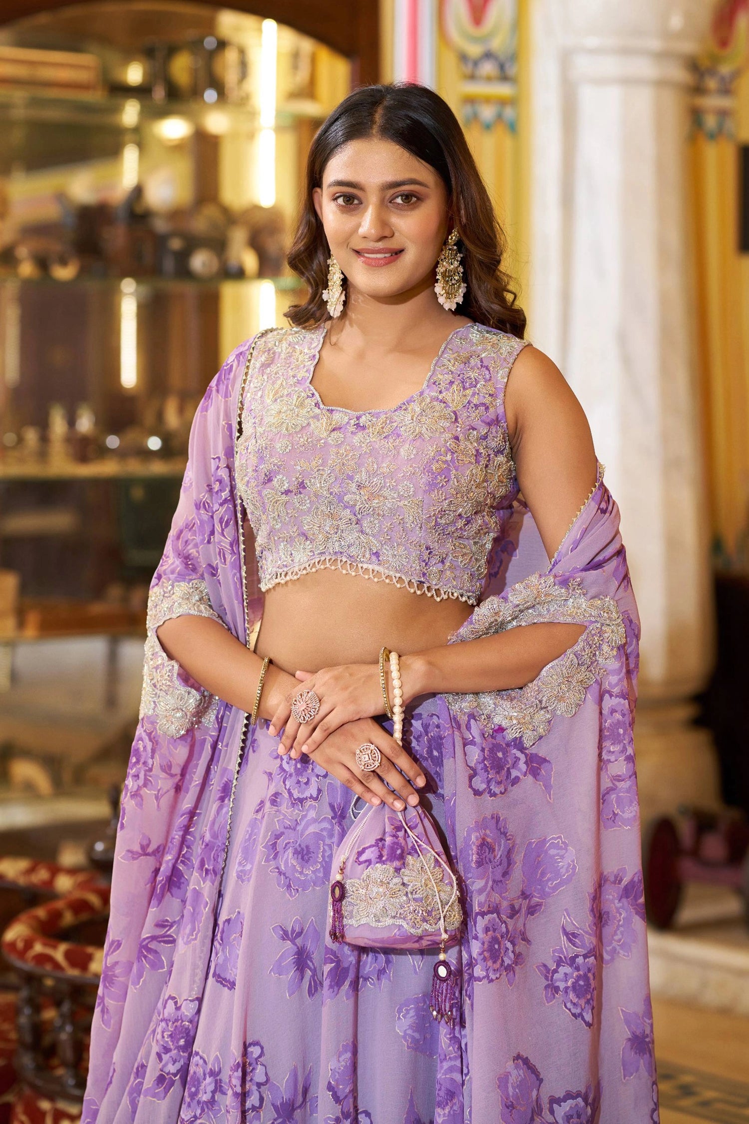 Georgette Readymade Lehenga Cape Style Dupatta