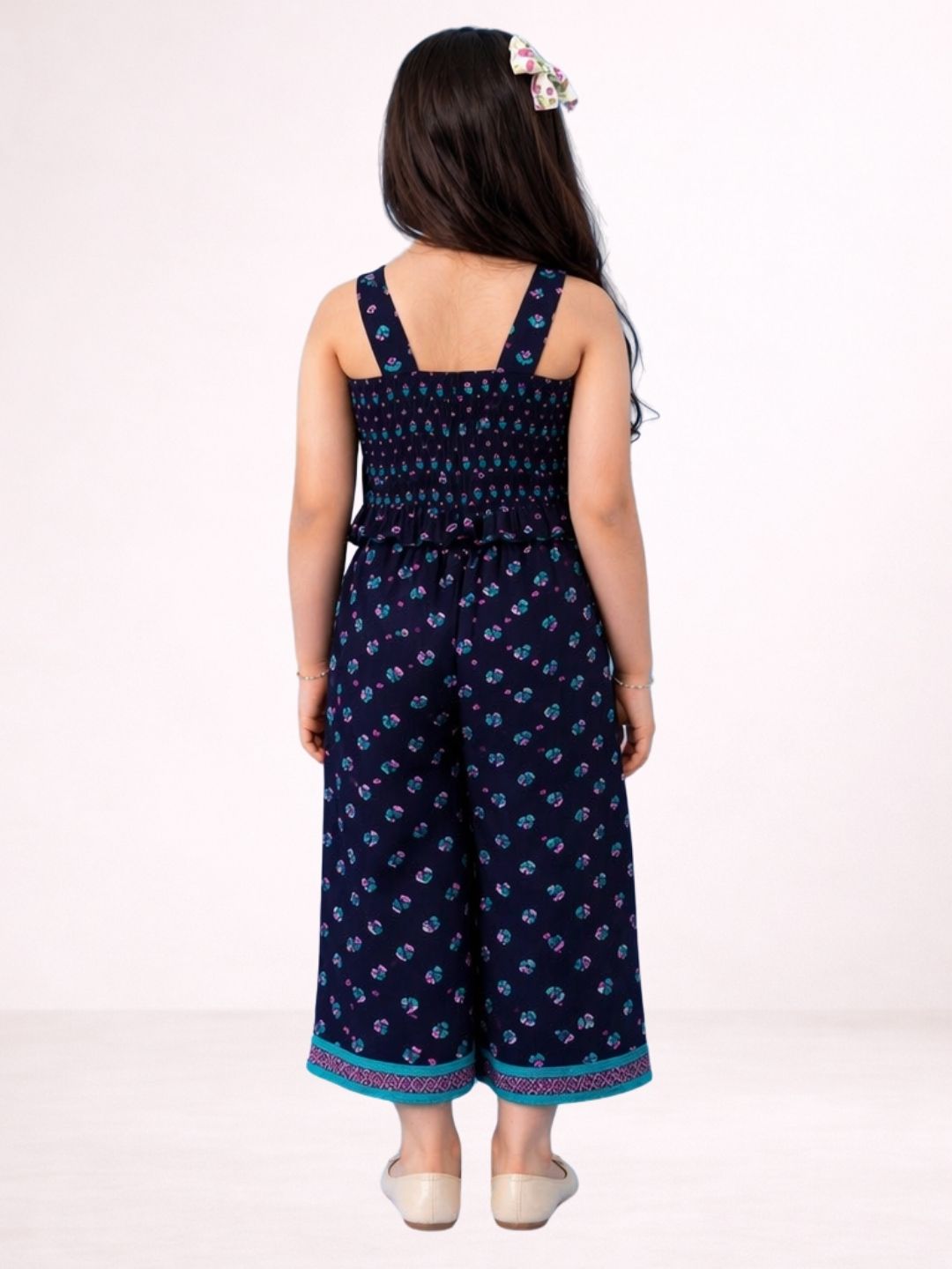 Girls Rayon Sleeveless Printed Top And Pant Set