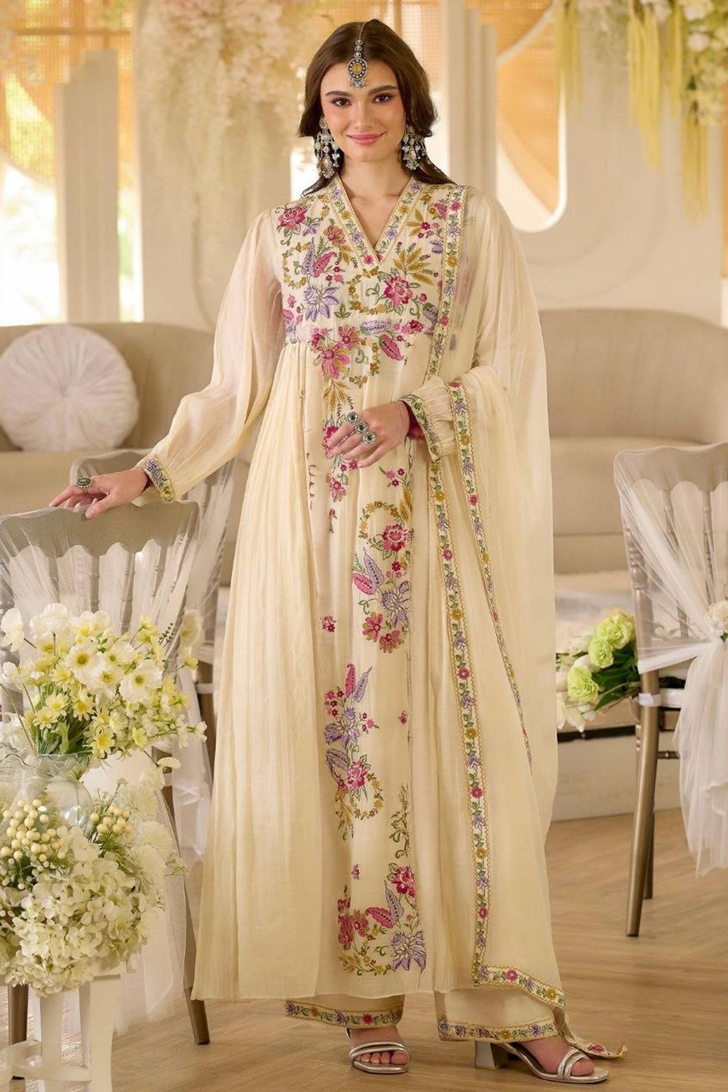 Georgette Embroidered Readymade Anarkali Salwar Kameez