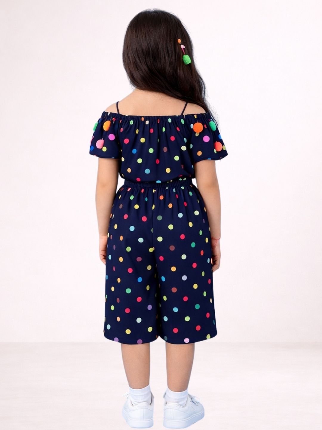 Children Rayon Short Sleeve Print Jumpsuit