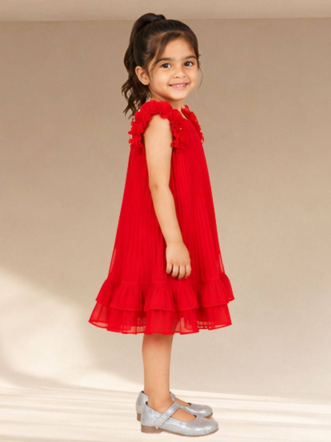 Girls Premium Pleated Party Wear Frock