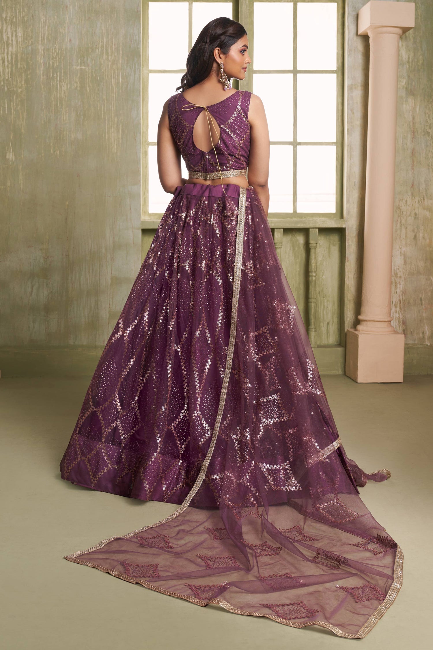 Wine Designer Lehenga Choli