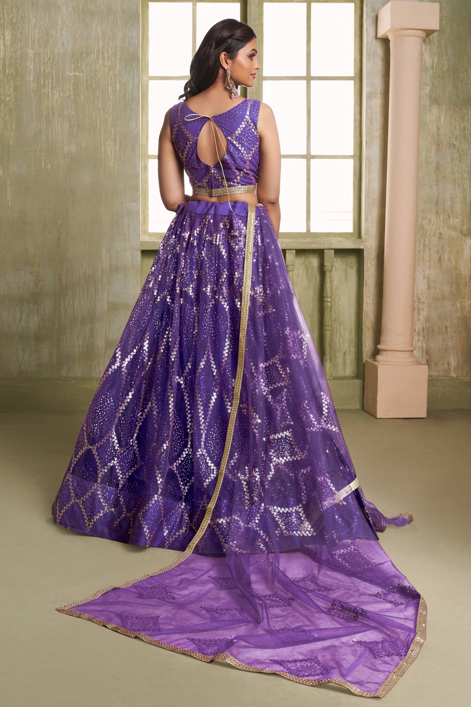 Purple Sangeet Wear Designer Lehenga Choli