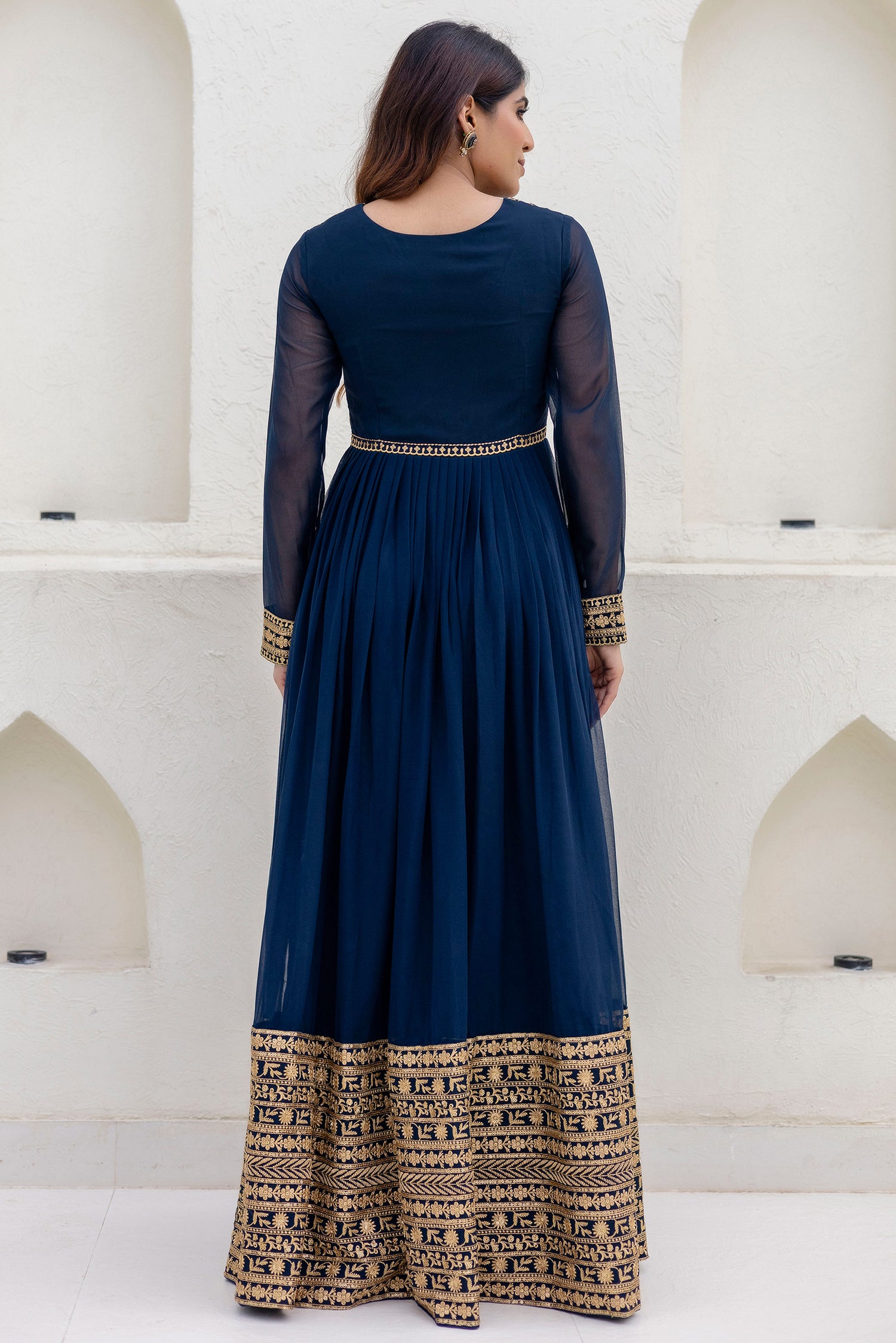 Embroidered Work Party Wear Anarkali Gown With Dupatta