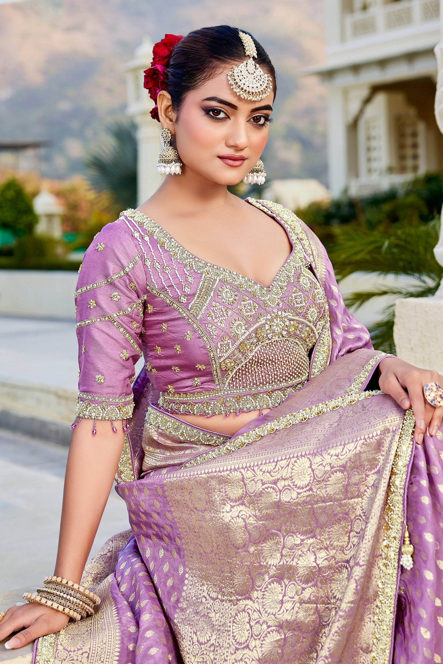 Wedding Saree With Readymade Blouse