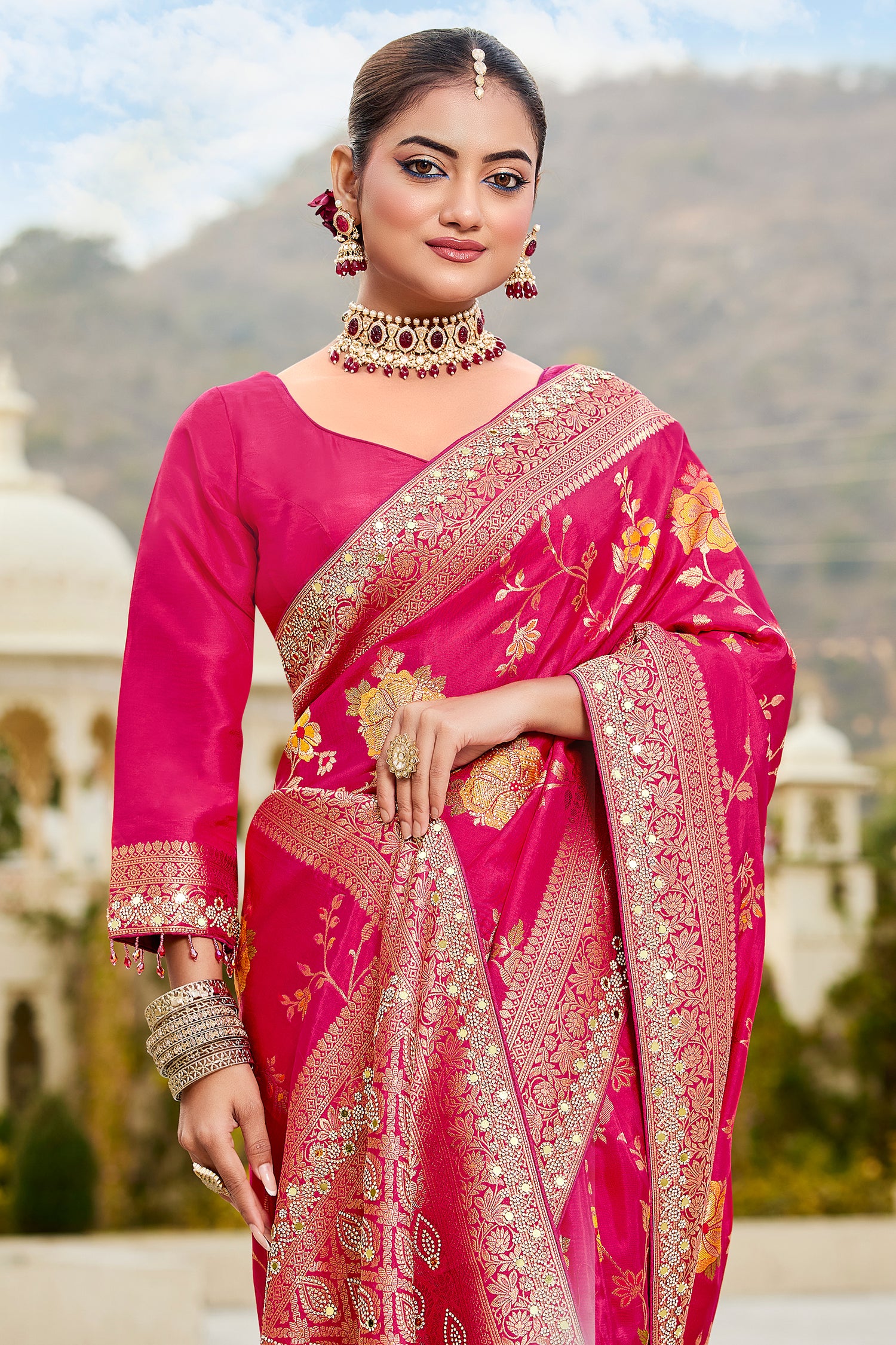 Rani Viscose Silk Saree