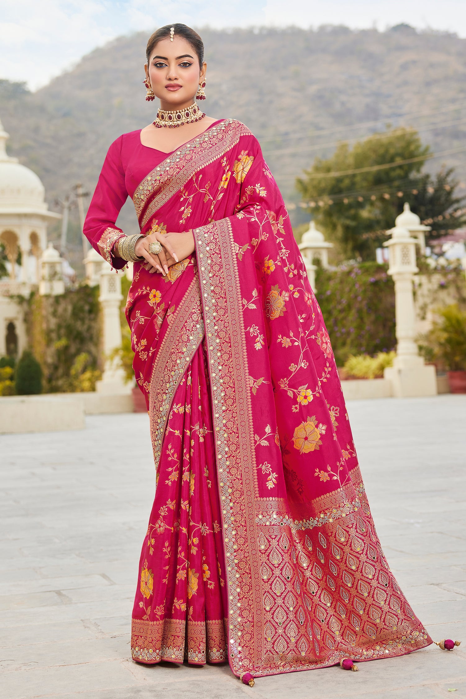 Rani Viscose Silk Saree