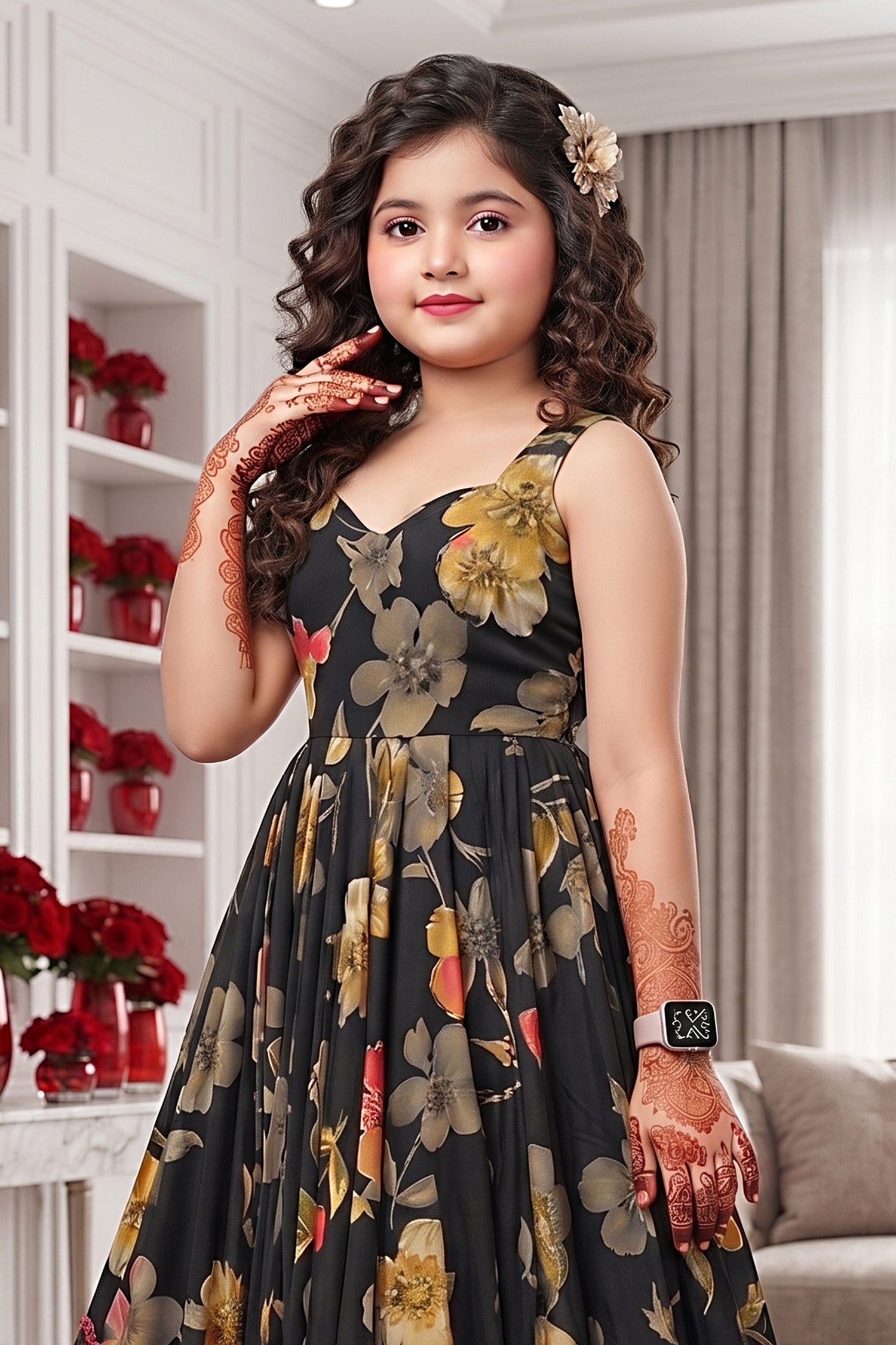 Printed Girlish Gown