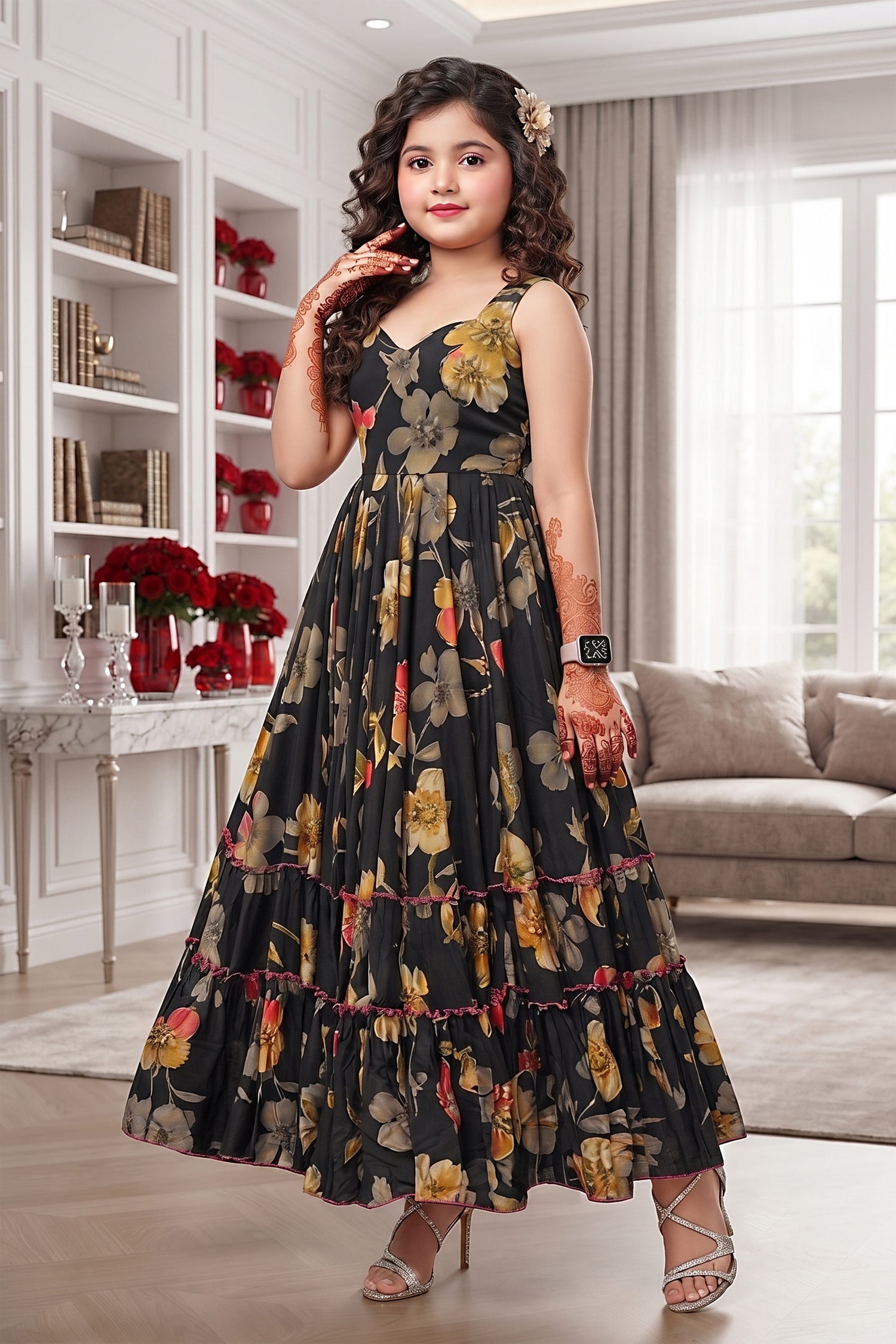Printed Girlish Gown