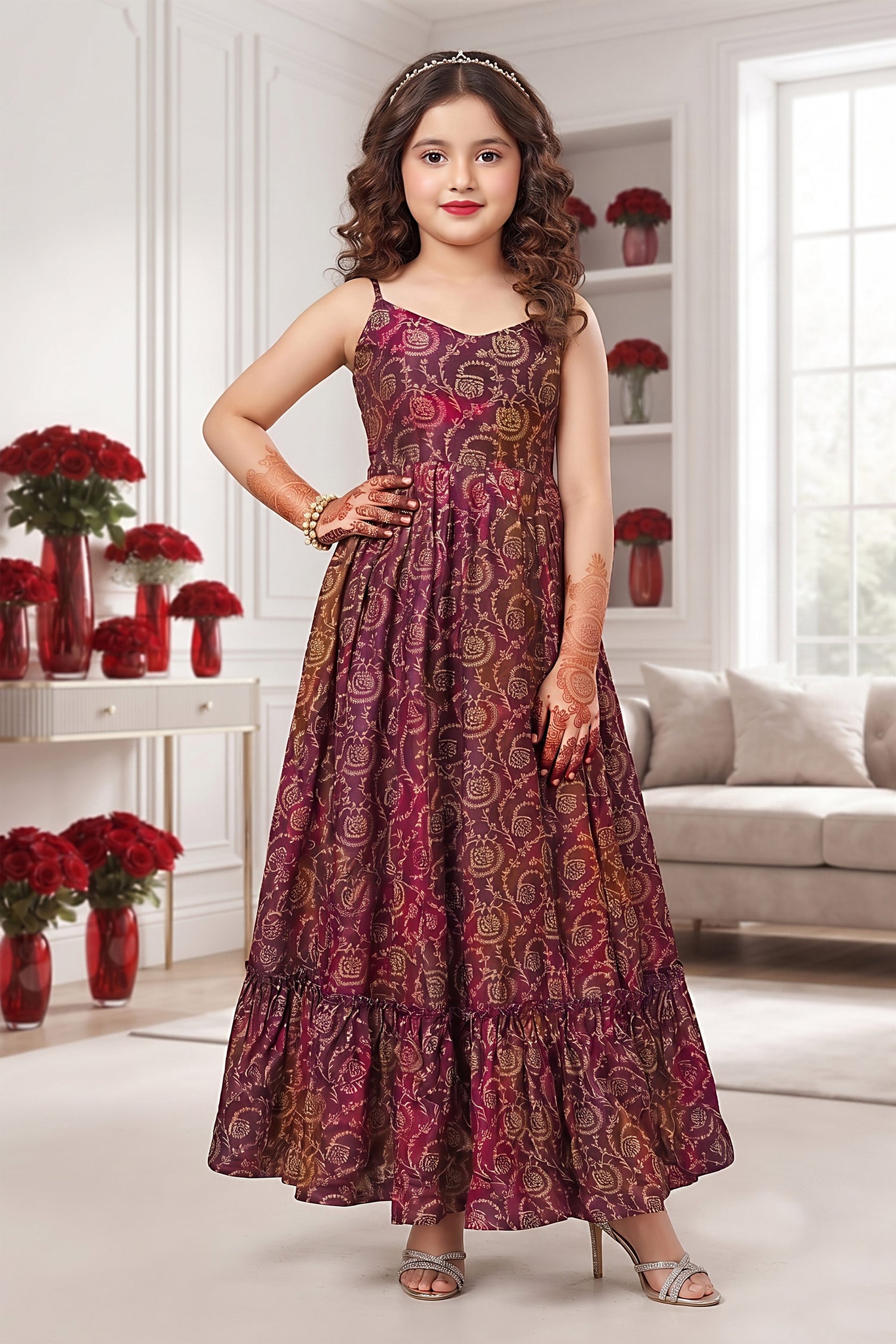 Heavy Rayon Digital Printed Gown