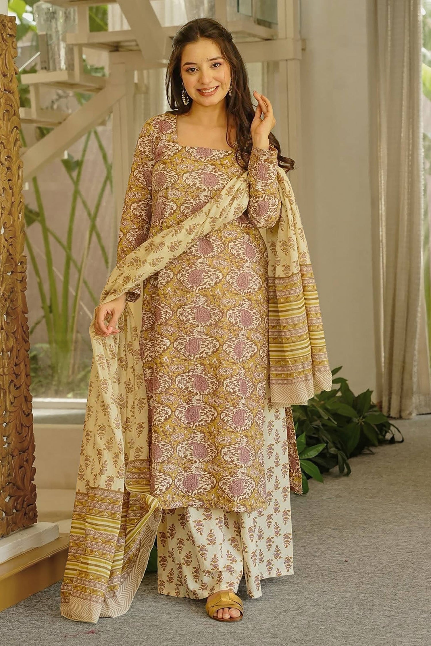 Vibrant Multi Color Printed Readymade Salwar Suit