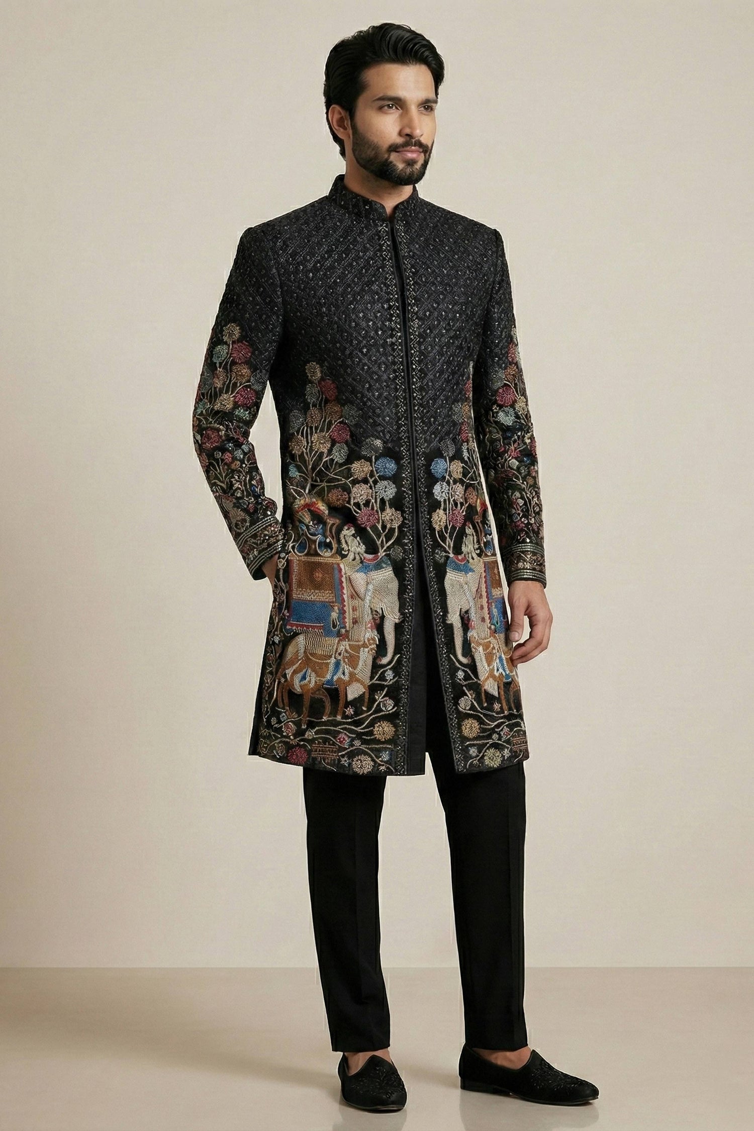 Velvet Wedding Wear Readymade Indo Western Jodhpuri Suit For Men