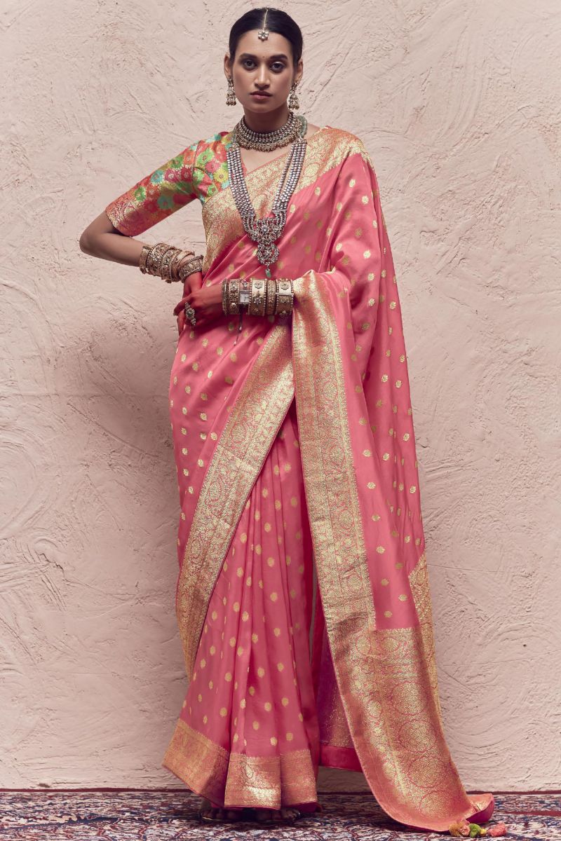 Pink Color Art Silk Weaving Work Function Wear Fancy Saree