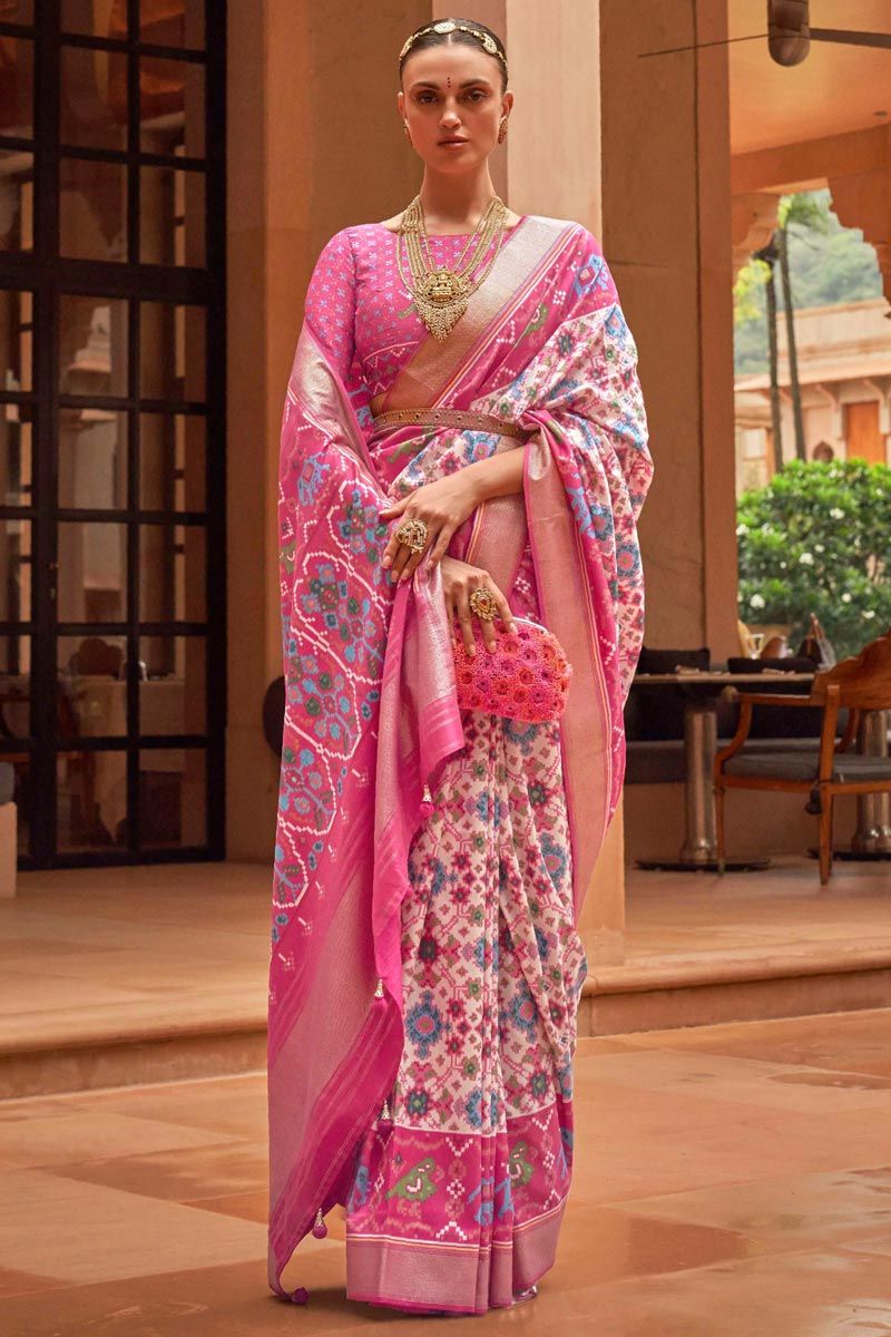 Pink Color Function Wear Patola Silk Enticing Saree