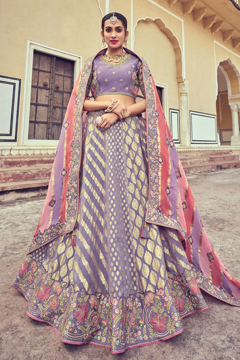 Lavender Color Designer Lehenga Choli