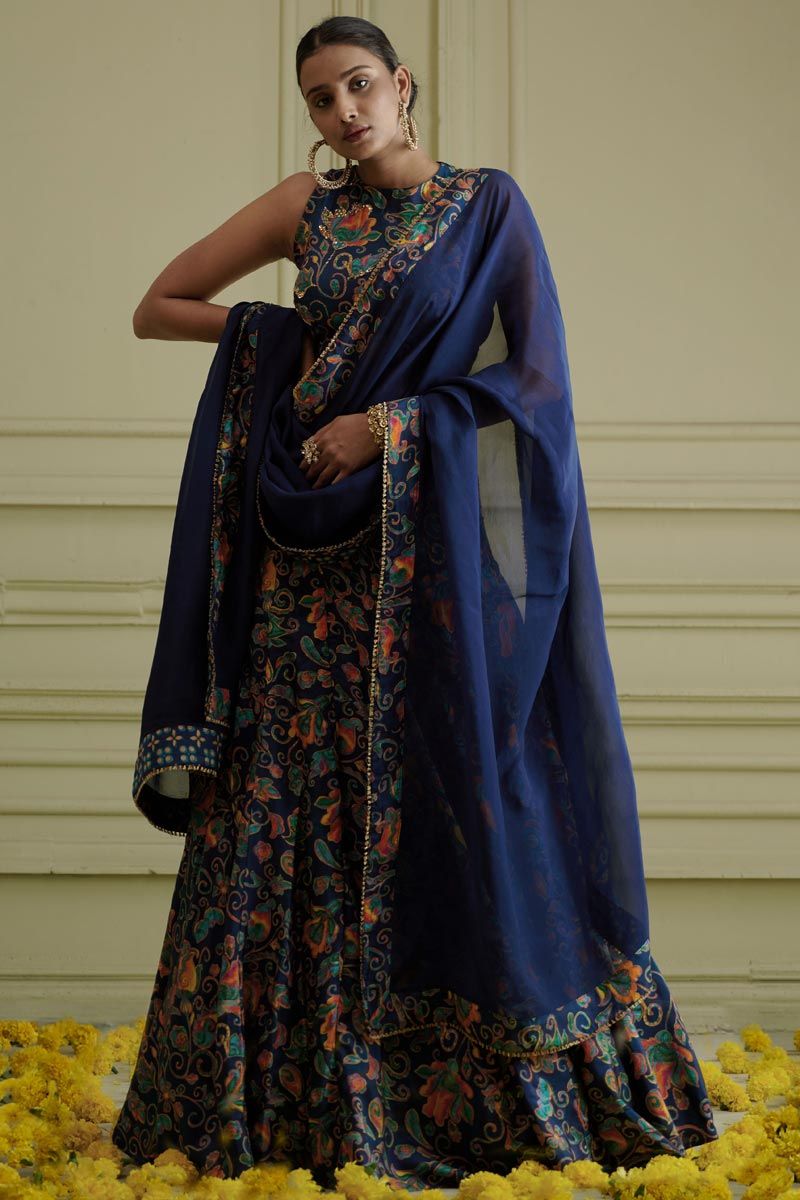 Blue Color Silk Festive Wear Graceful Readymade Lehenga Choli