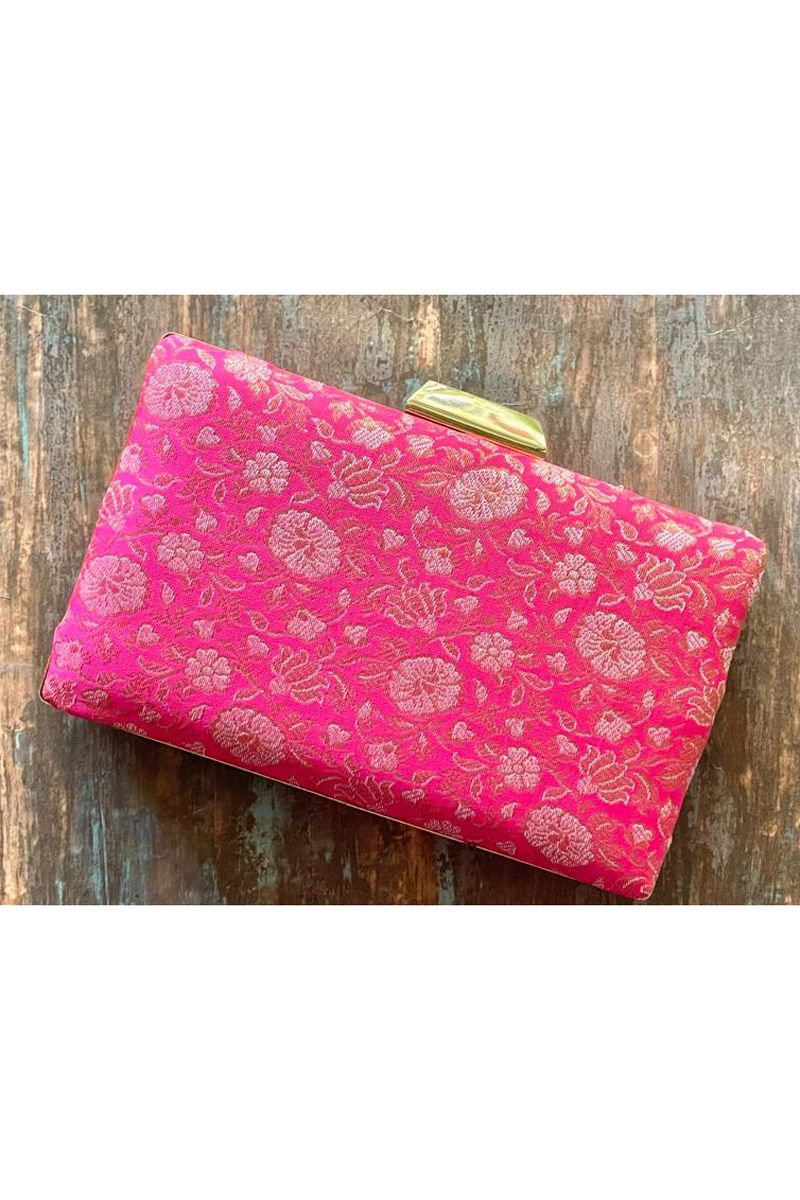 Rani Pure Banarasi Silk Heritage Hues Brocade Clutch