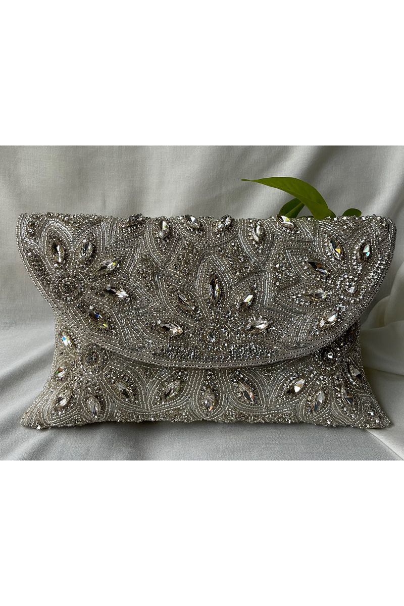White High Quality Crystals Radiant Celebration Clutch