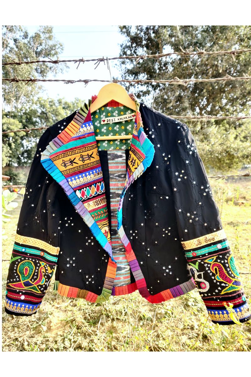 Cotton Voile Hand Embroidered Tiered Jacket