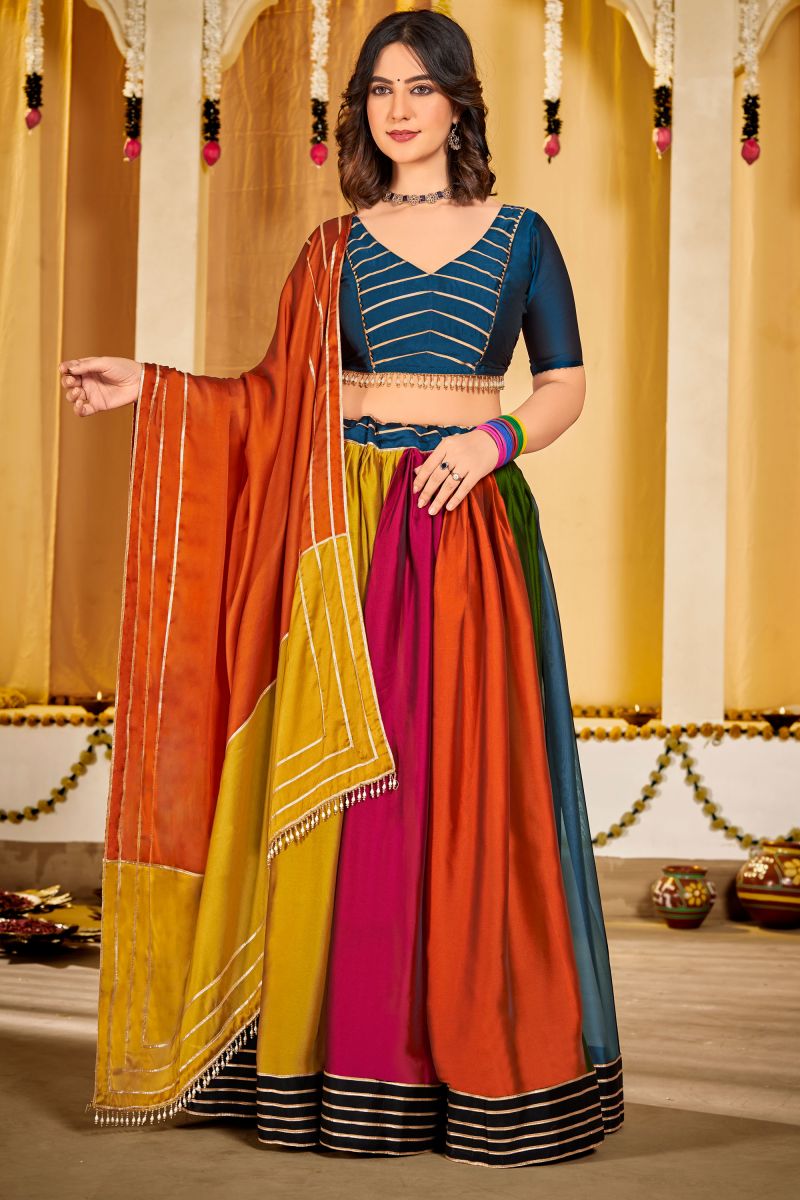 Festival Special Multi Color Art Silk Fabric Lehenga Choli