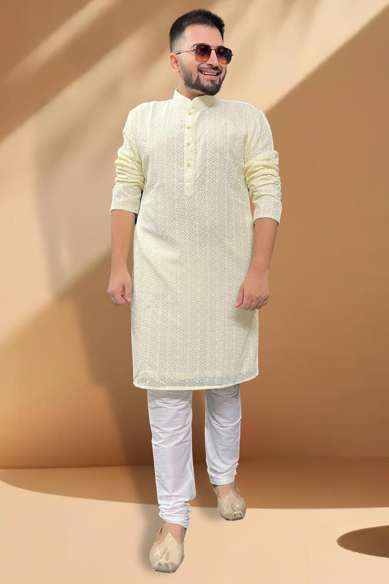 Function Wear Readymade Glamorous Kurta Pyjama For Men In Georgette Fabric