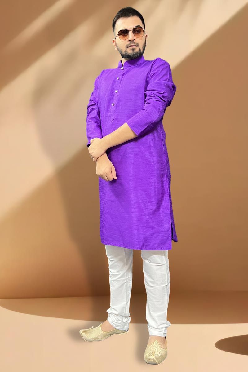 Stunning Silk Fabric Function Wear Kurta Pyjama For Men