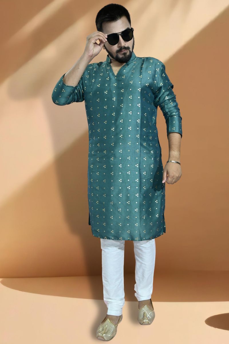 Art Silk Fabric Readymade Glamorous Kurta Pyjama For Men