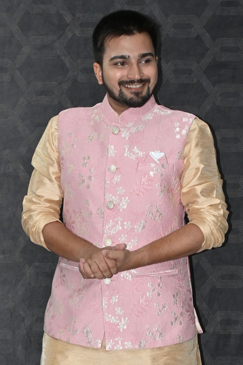 Jacquard Readymade Pink Modi Jacket