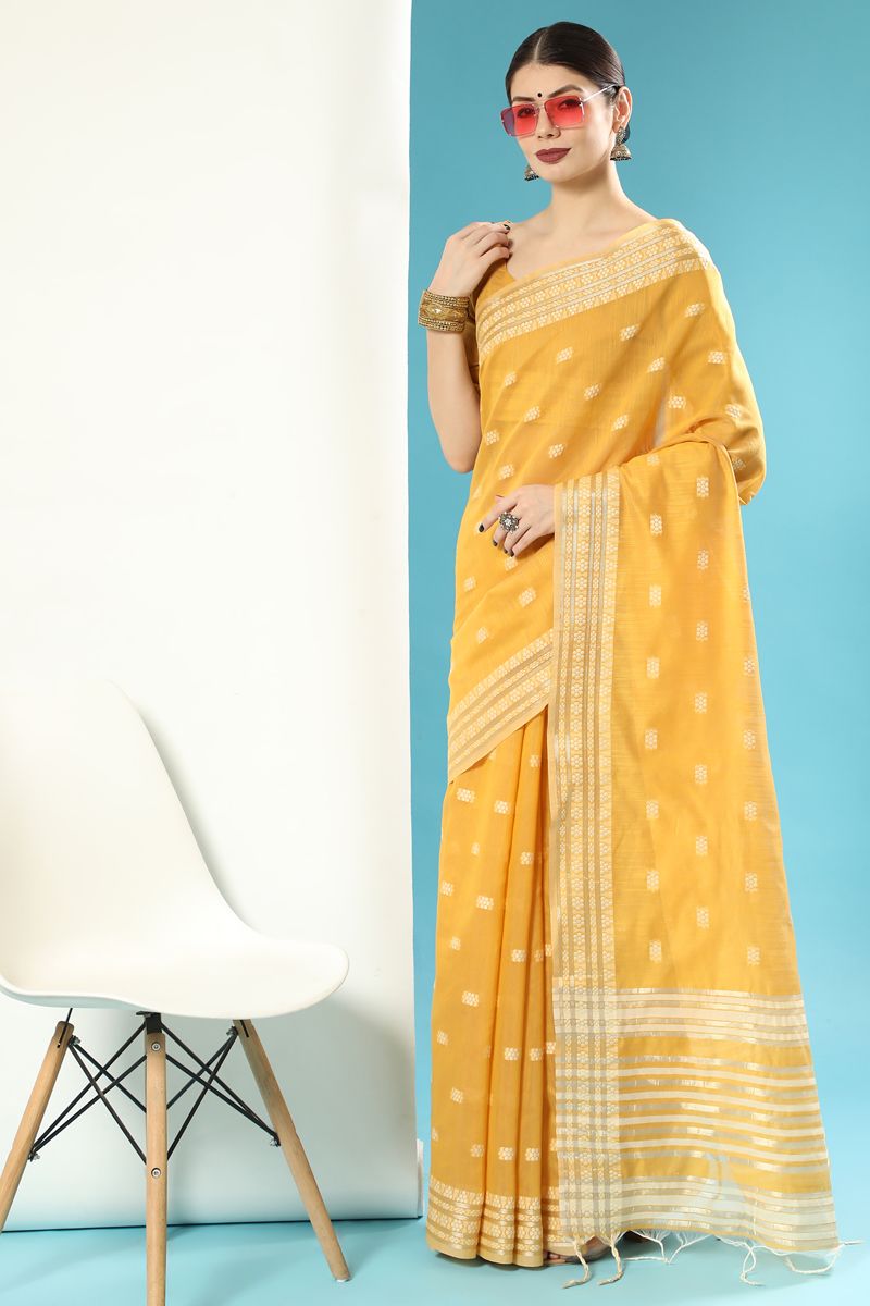 Engaging Casual Look Cotton Fabric Saree