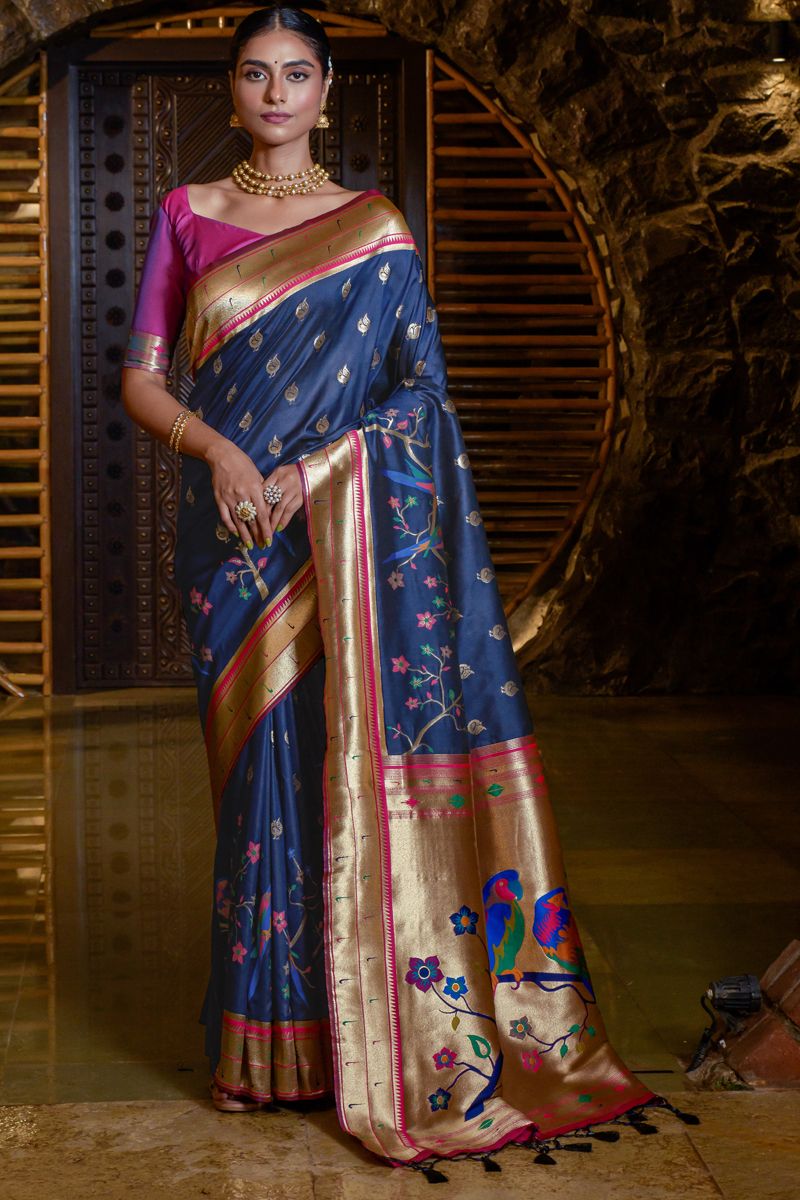 Awesome Paithani Silk Weaving Work Saree