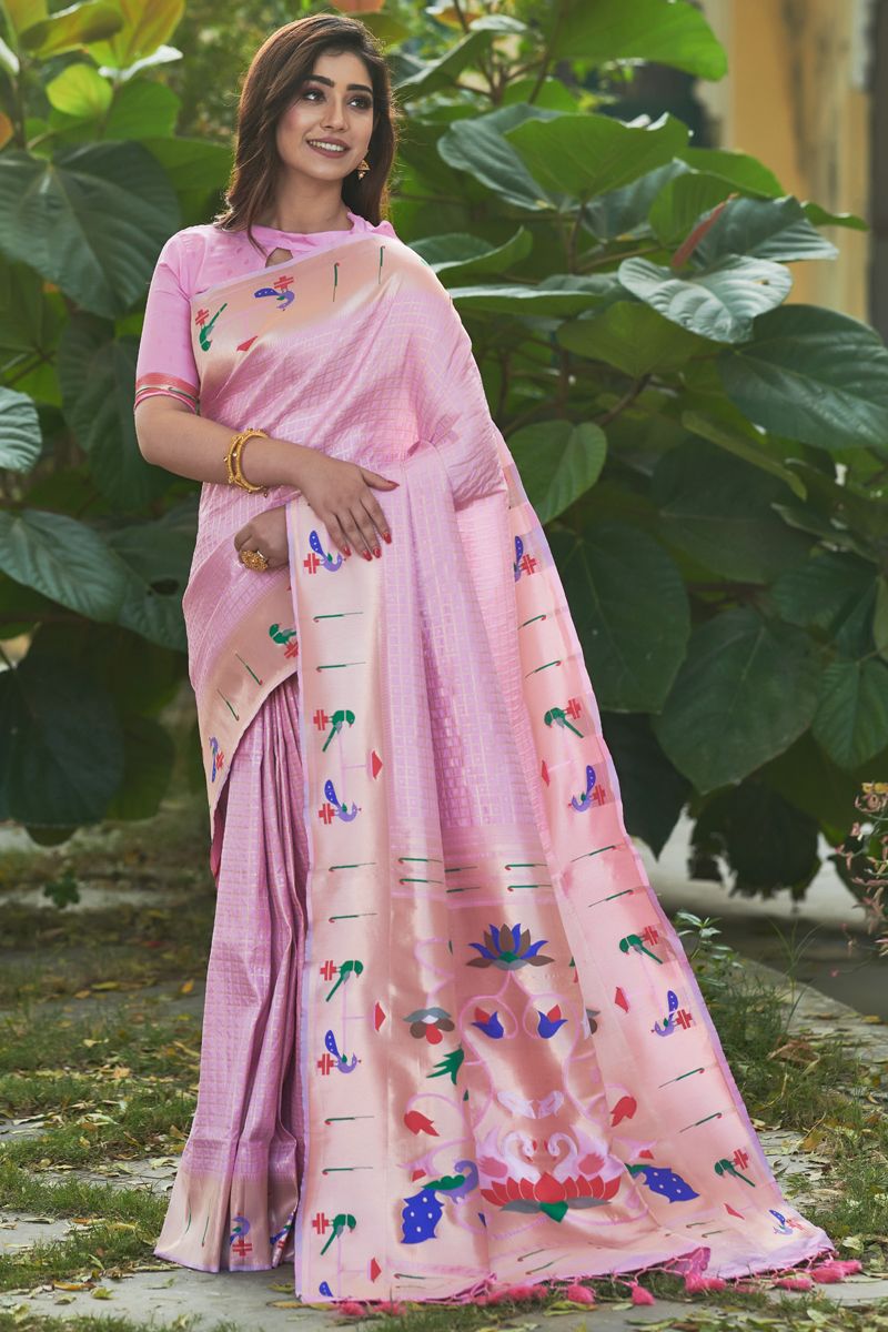 Pink Color Remarkable Paithani Silk Saree