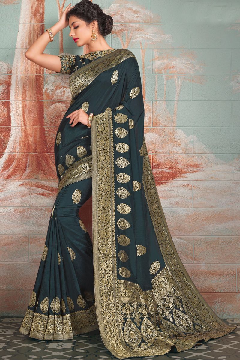 Black Color Pleasant Art Silk Function Look Saree