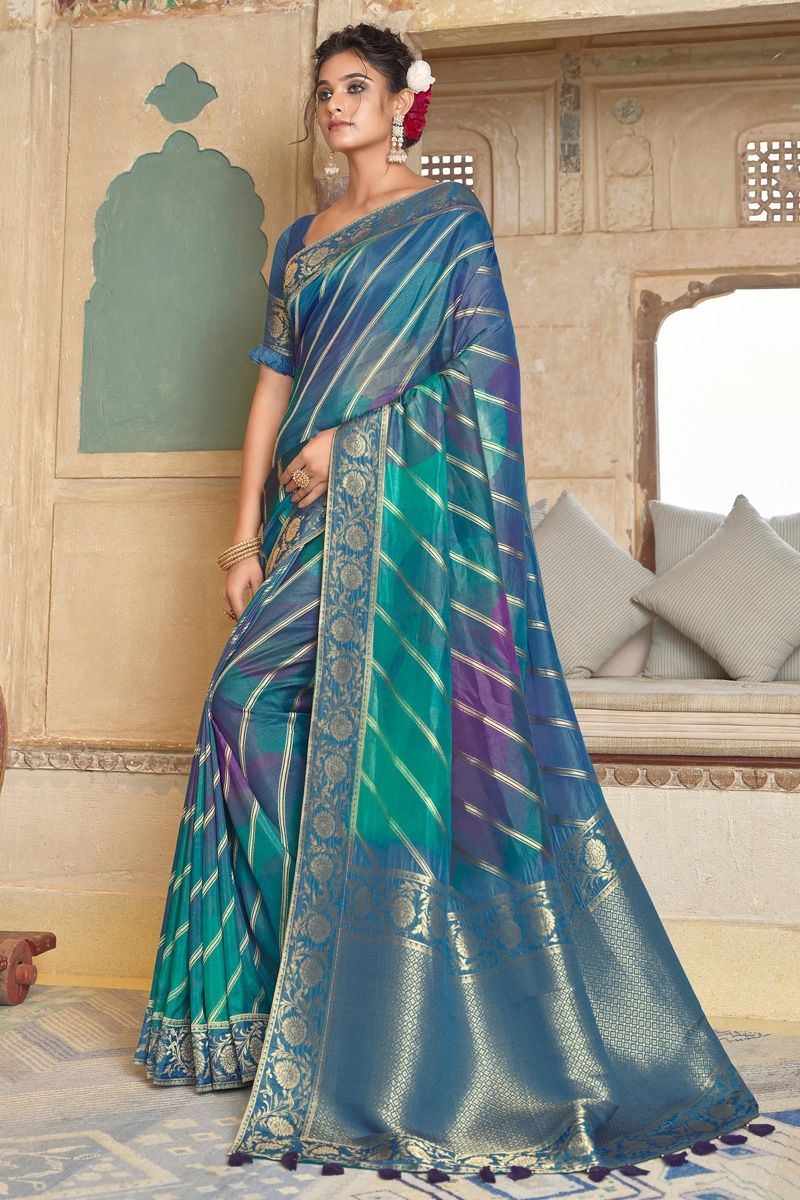 Multi Color Viscose Fabric Appealing Function Look Saree
