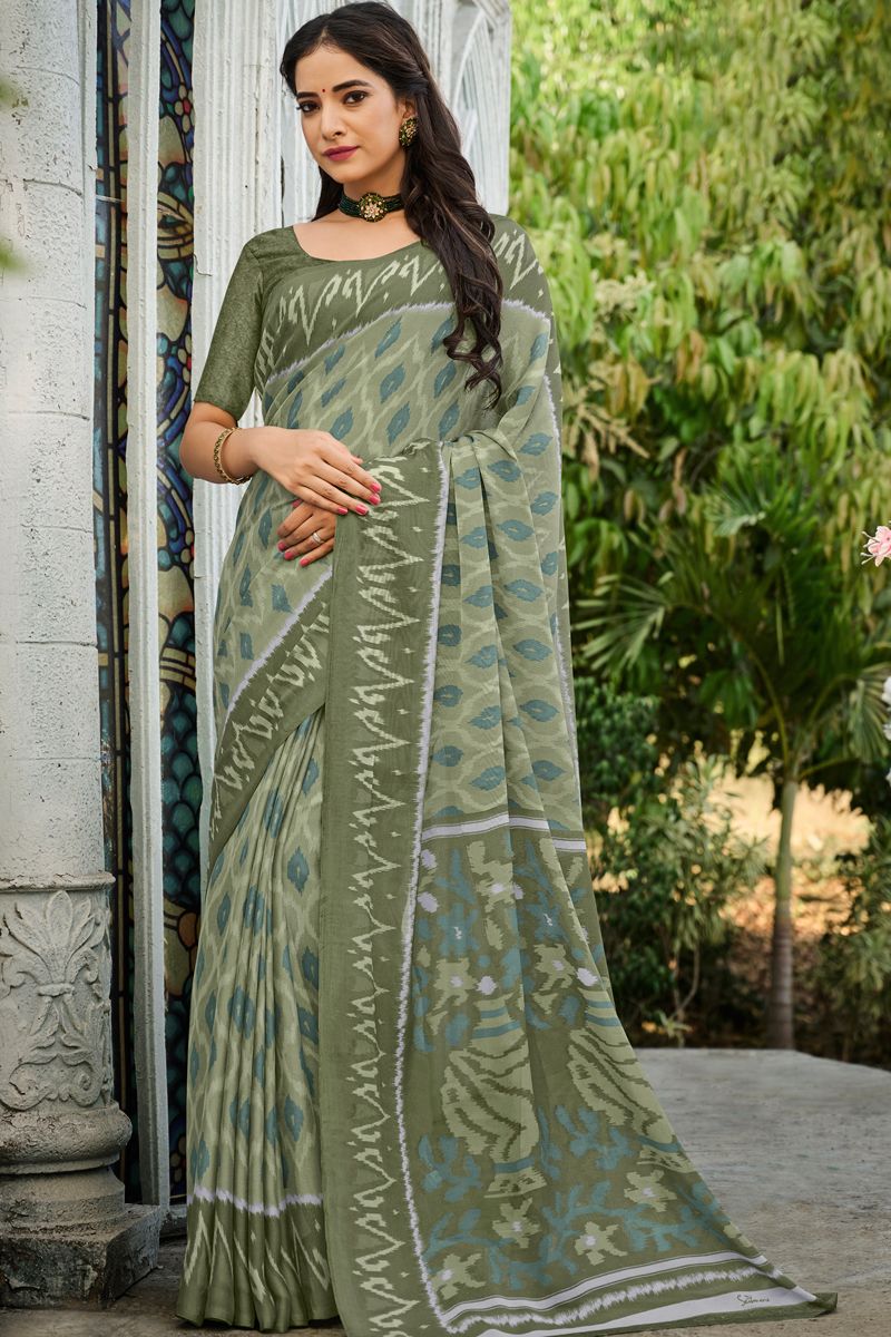 Georgette Fabric Casual Multi Color Wonderful Saree