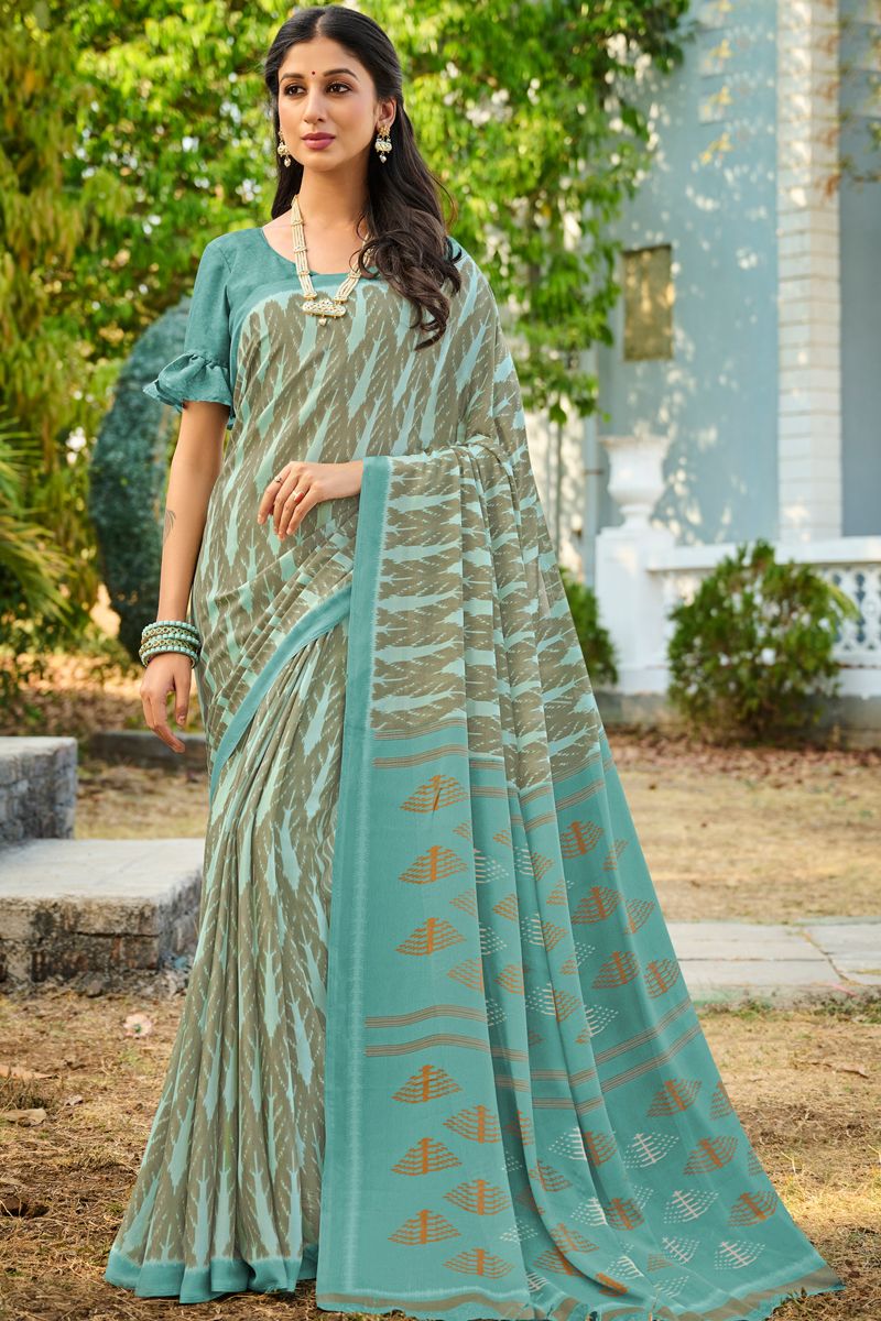 Casual Georgette Fabric Multi Color Splendid Saree