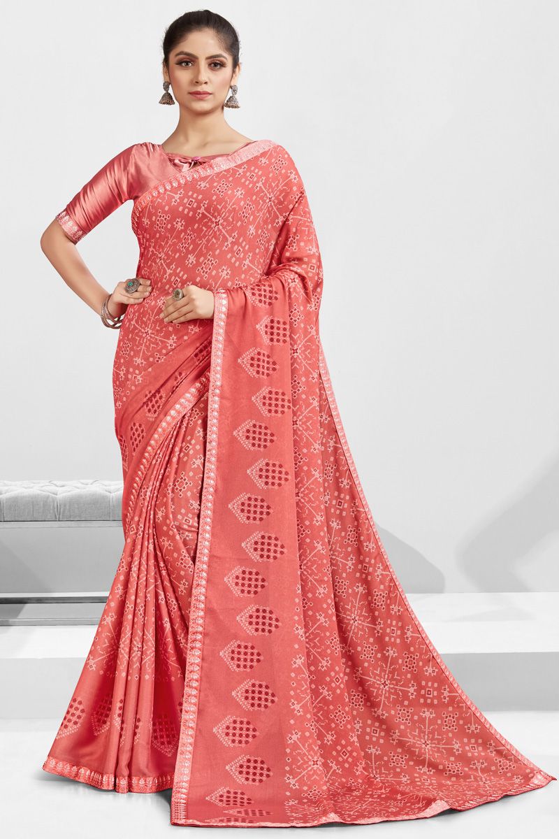 Peach Color Special Georgette Casual Look Saree 