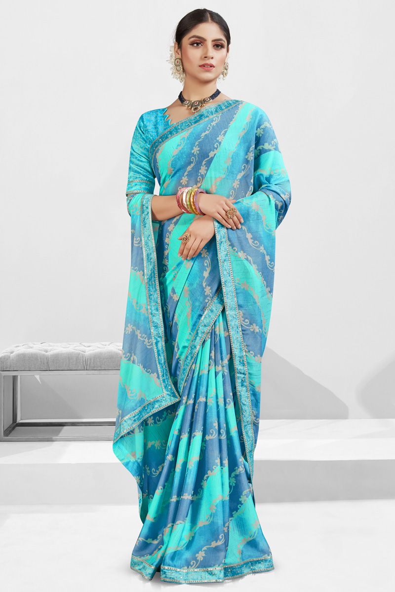 Multi Color Stunning Georgette Casual Look Saree