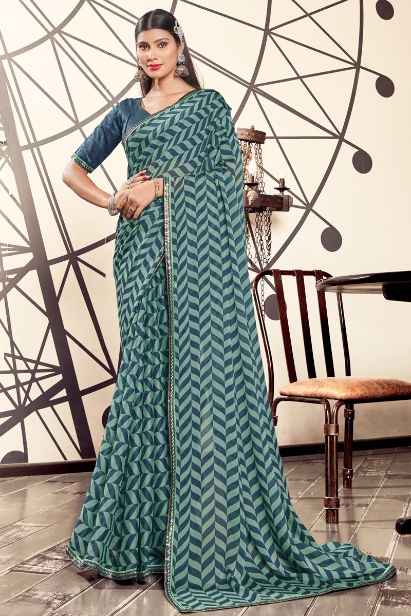 Multi Color Georgette Beauteous Casual Look Printed Saree