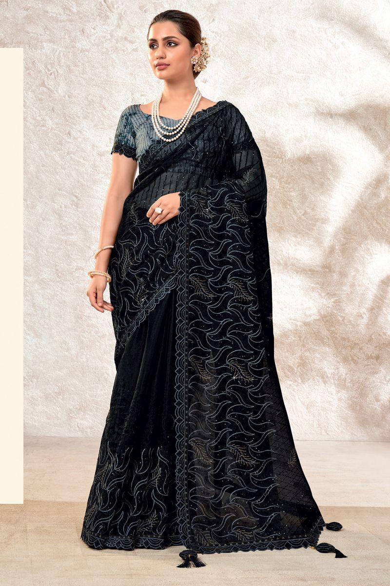 Party Style Organza Fabric Charismatic Saree