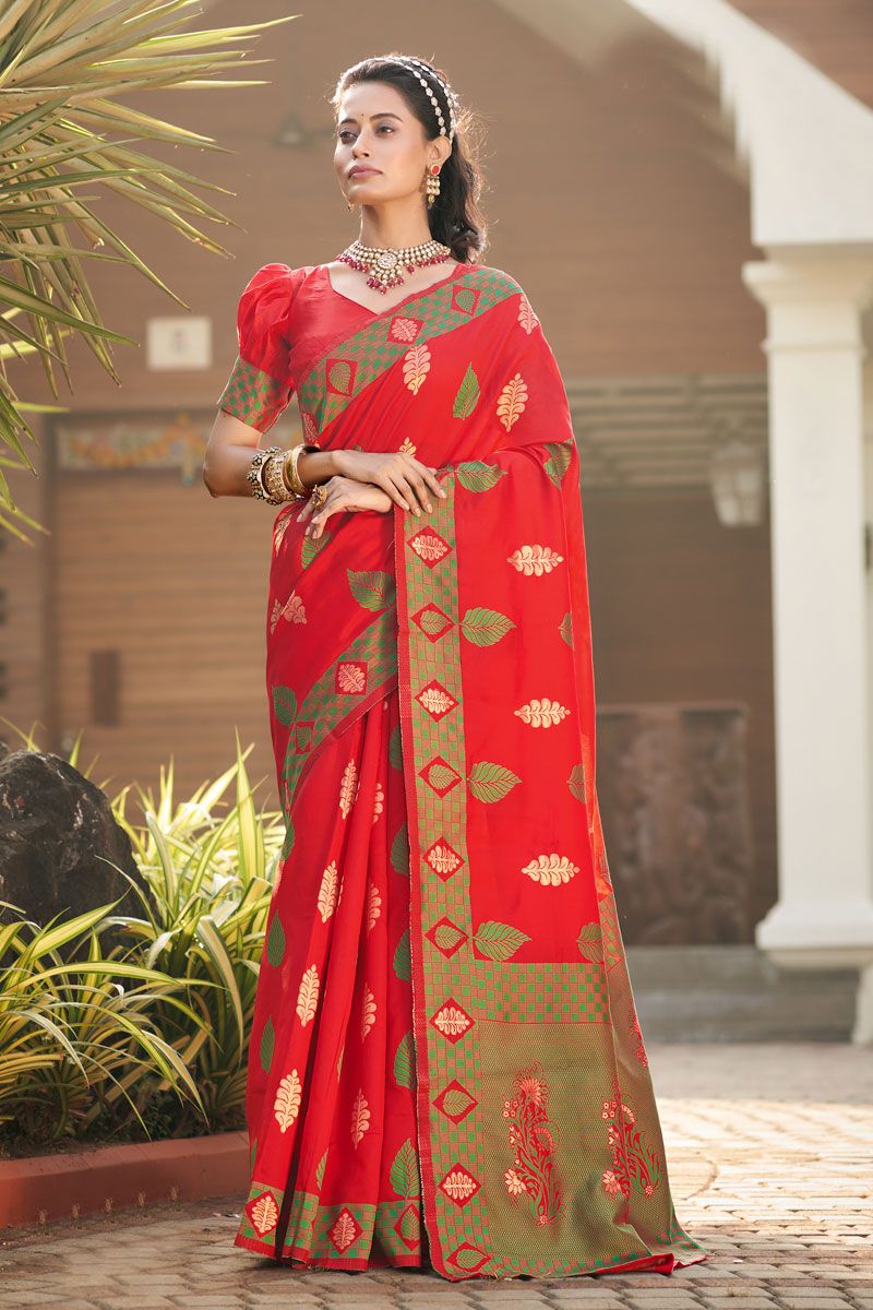 Enriching Festive Wear Art Silk Red Saree