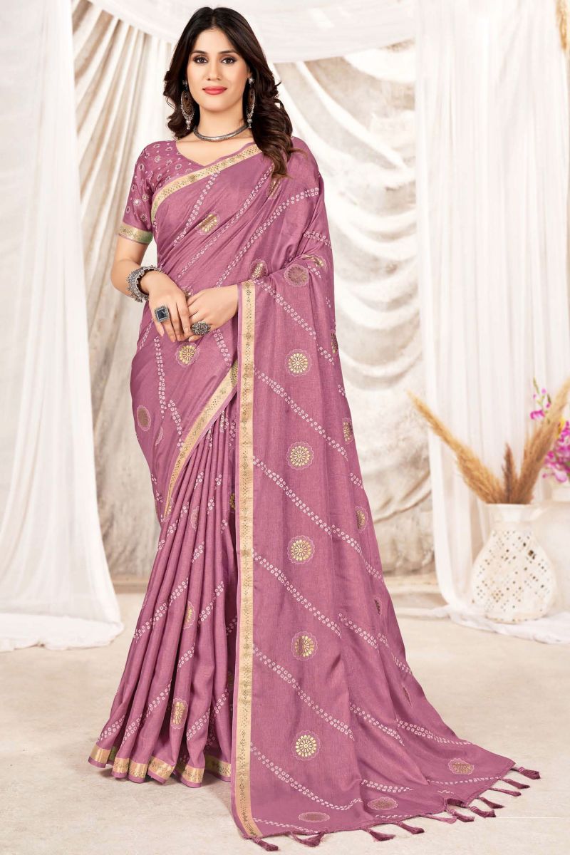 Daily Wear Art Silk Pink Printed Saree