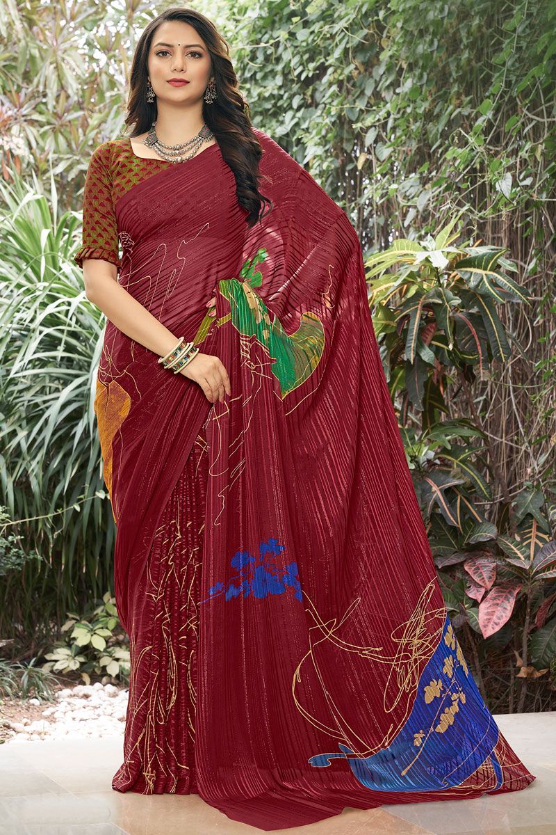 Radiant Printed Casual Satin Saree