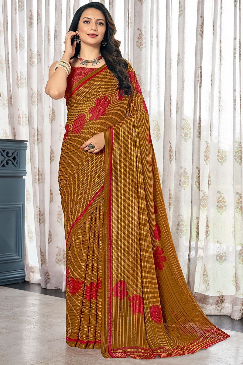 Superior Printed Casual Satin Saree