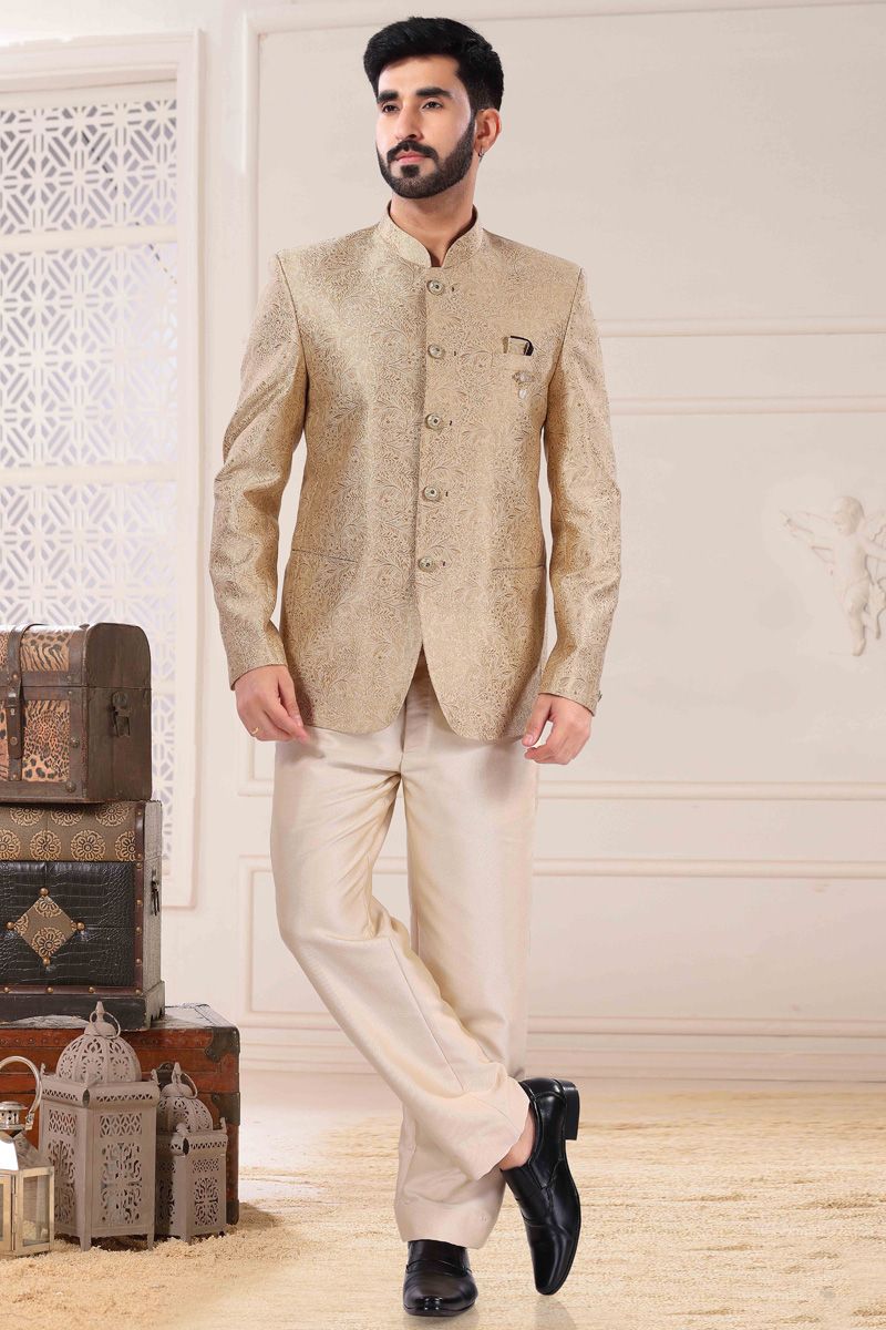 Function Look Jodhpuri Suit In Soothing Jacquard Fabric