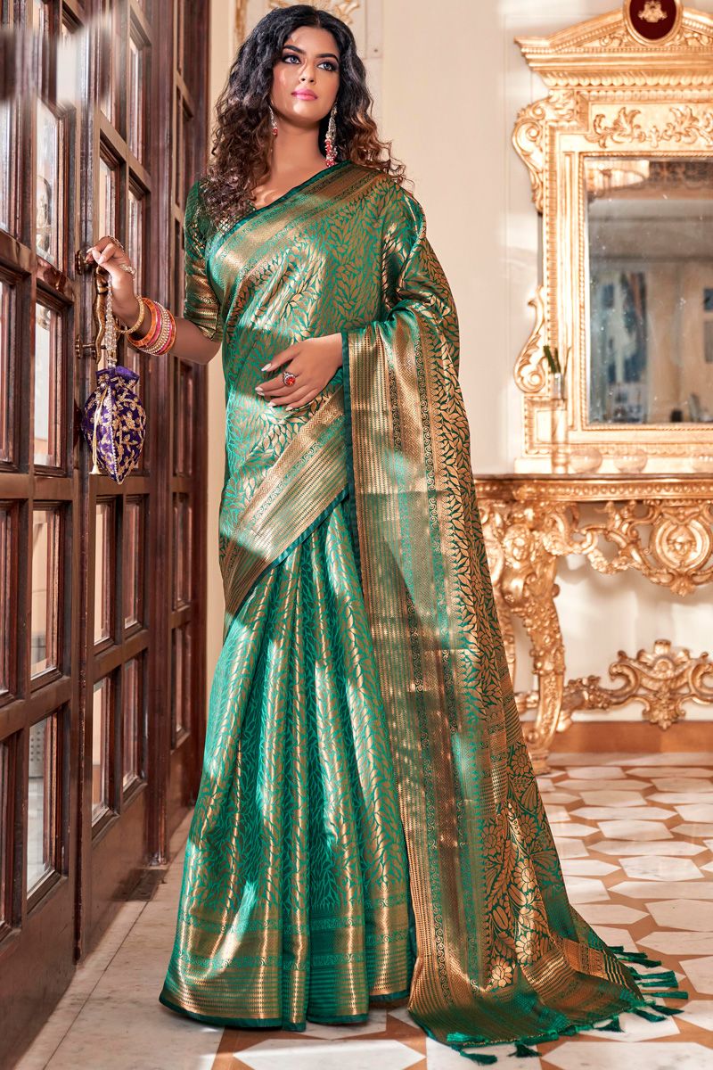 Green Color Ingenious Function Wear Kanjivaram Silk Saree