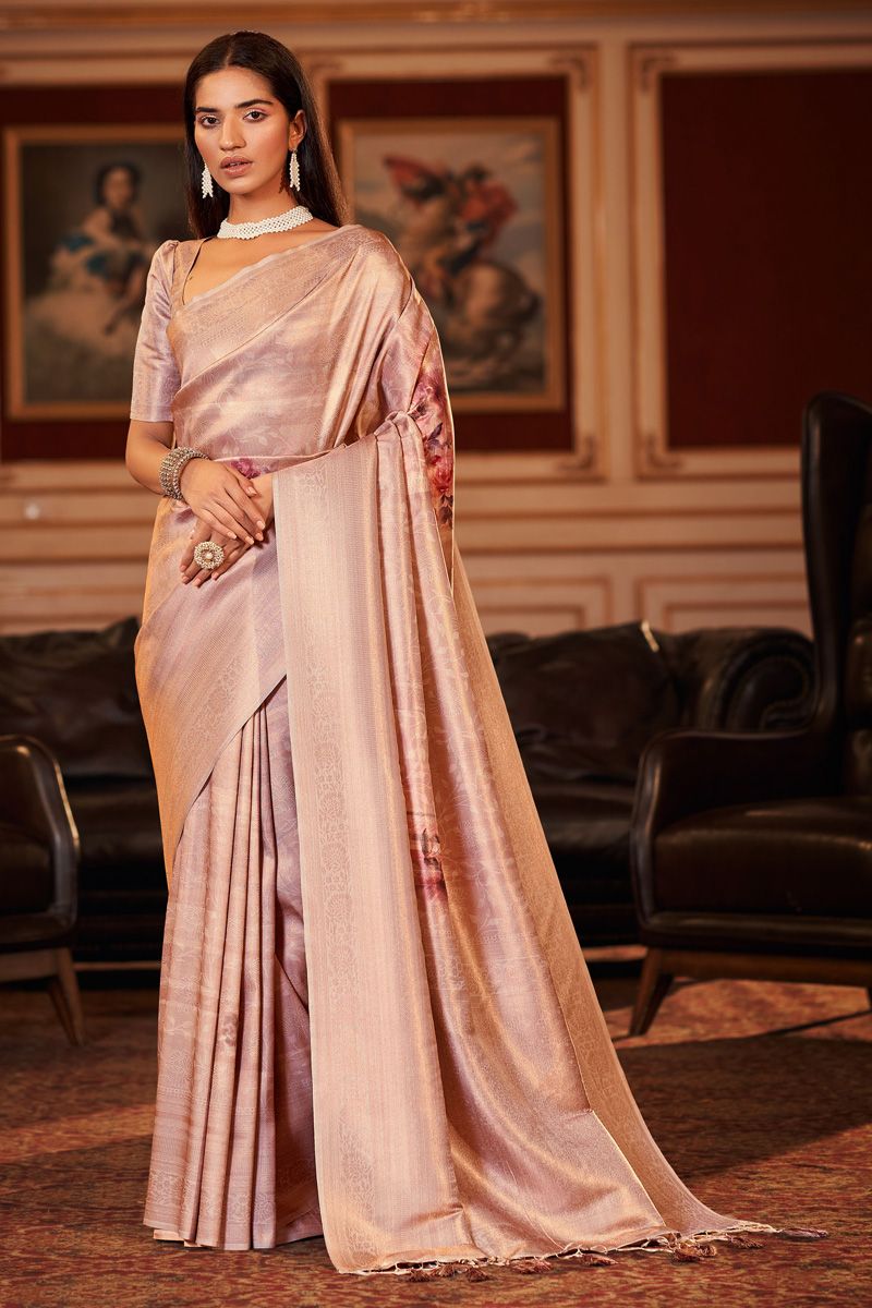 Georgette Fabric Wonderful Festive Look Saree In Beige Color