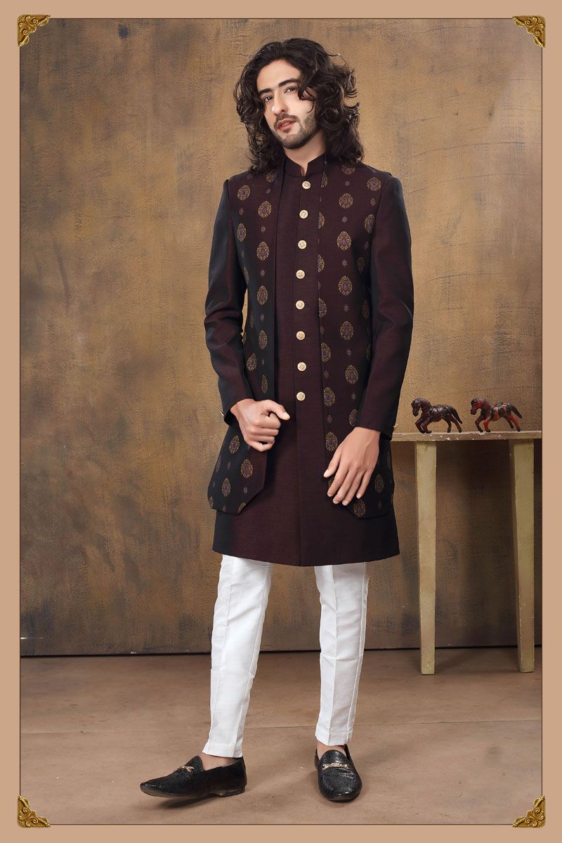 Enriching Brown Color Fancy Indo Western